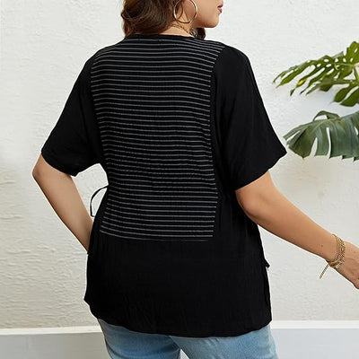 Elvira - Striped T-shirt with side slits