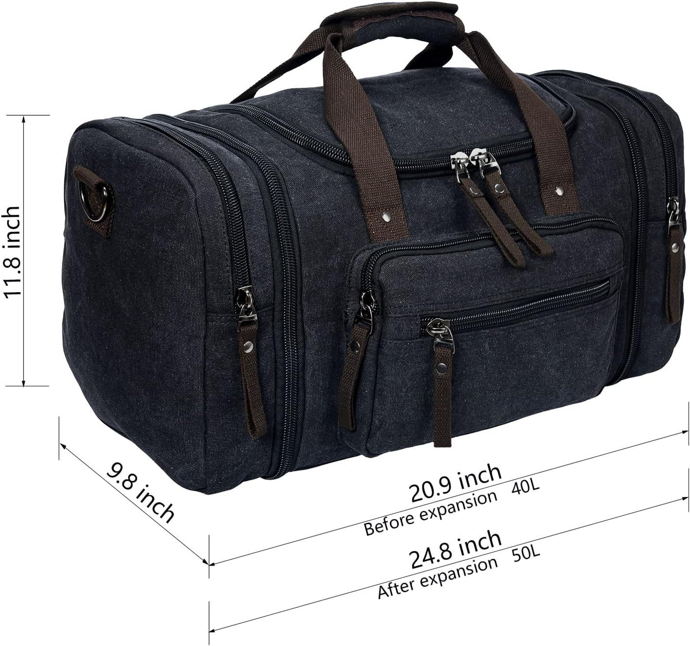 FlexVoyager - Canvas Uitbreidbare Weekendtas