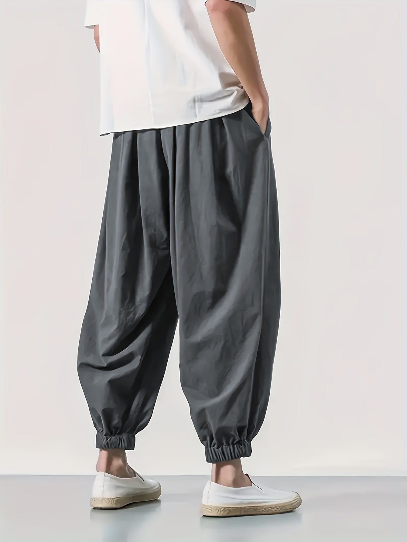 Lucas | Casual wide beach pants with drawstring