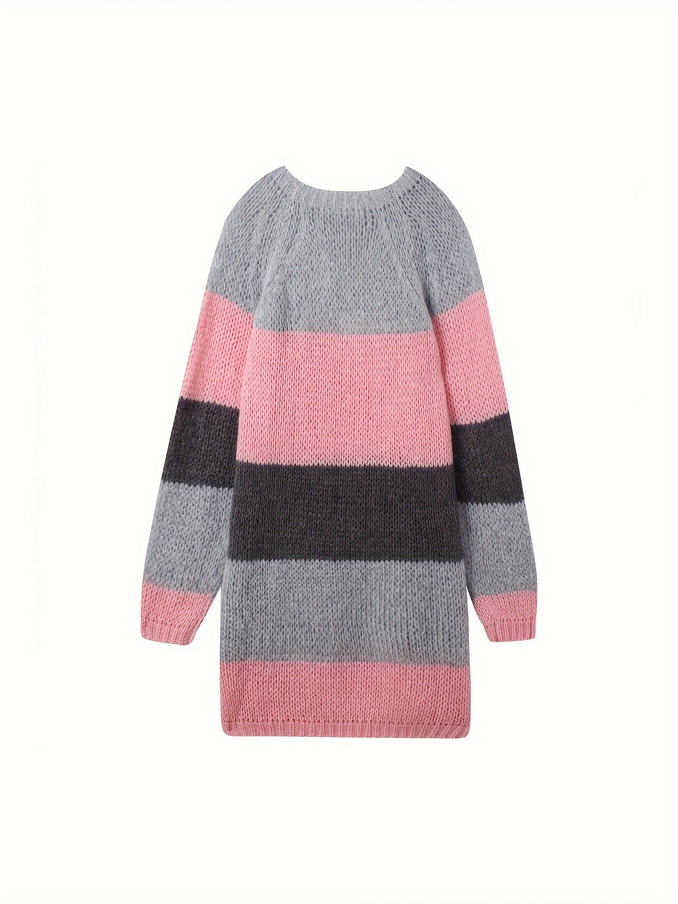 Eline | Elegante gestreepte gebreide jurk met lange mouwen
