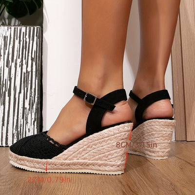 Robin | Dames espadrille sleehak sandalen