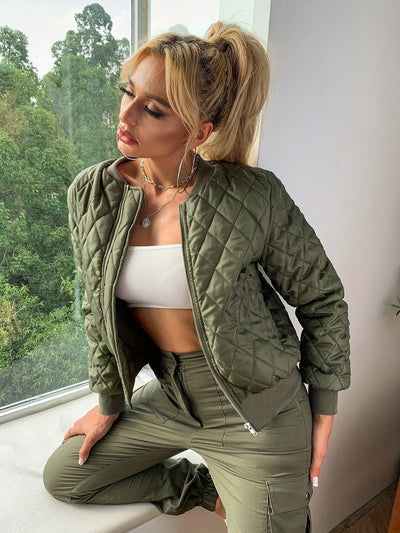 Elin | Padded bomber jacket in solid color