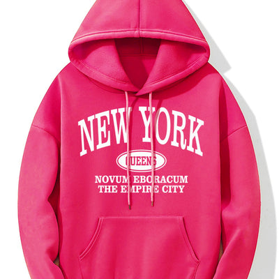 Nina | Hoodie met New Yorkse letterprint en kangoeroezak