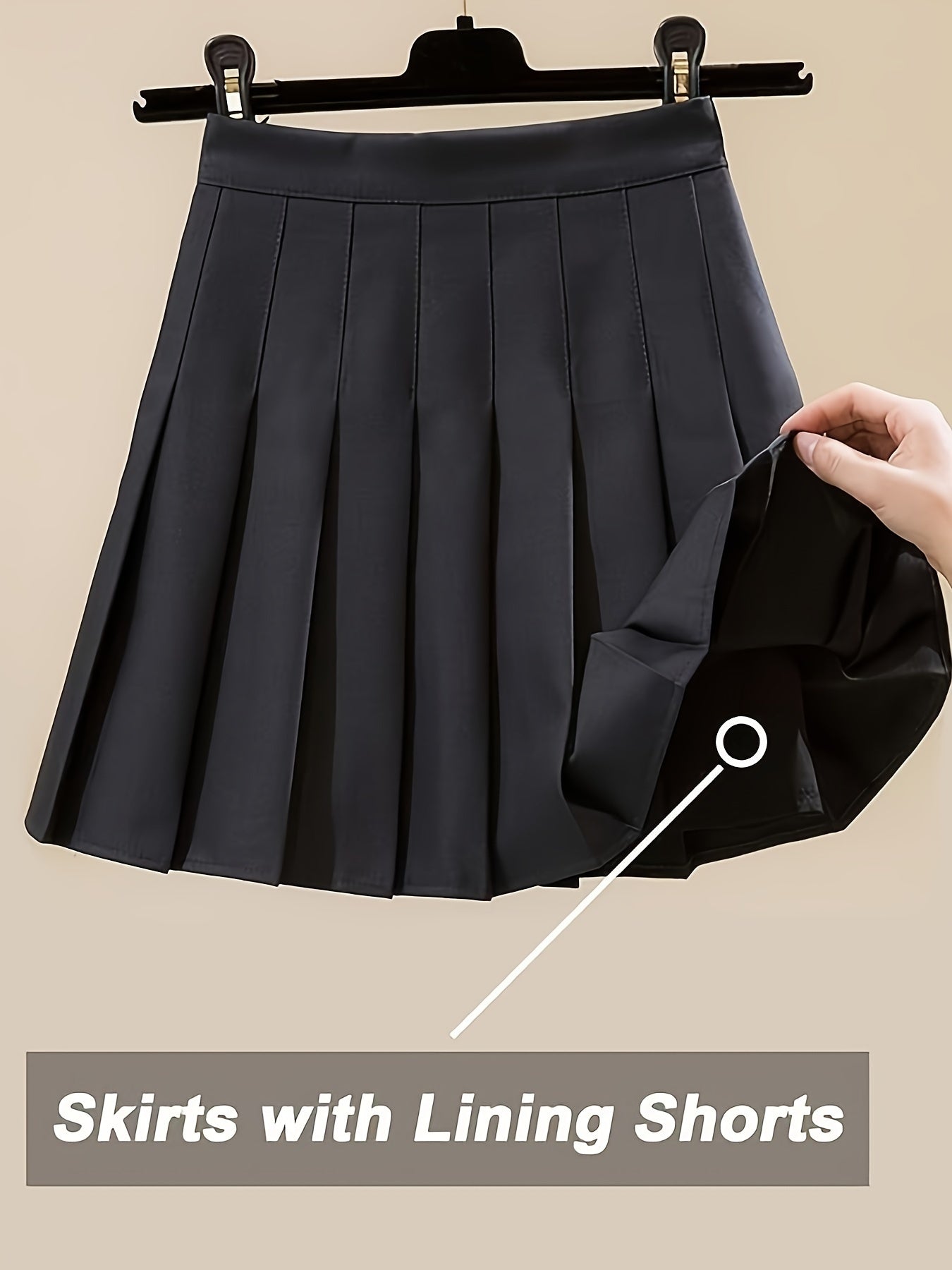 Daphne | Hoge taille damesrok met plooien en gevoerde shorts