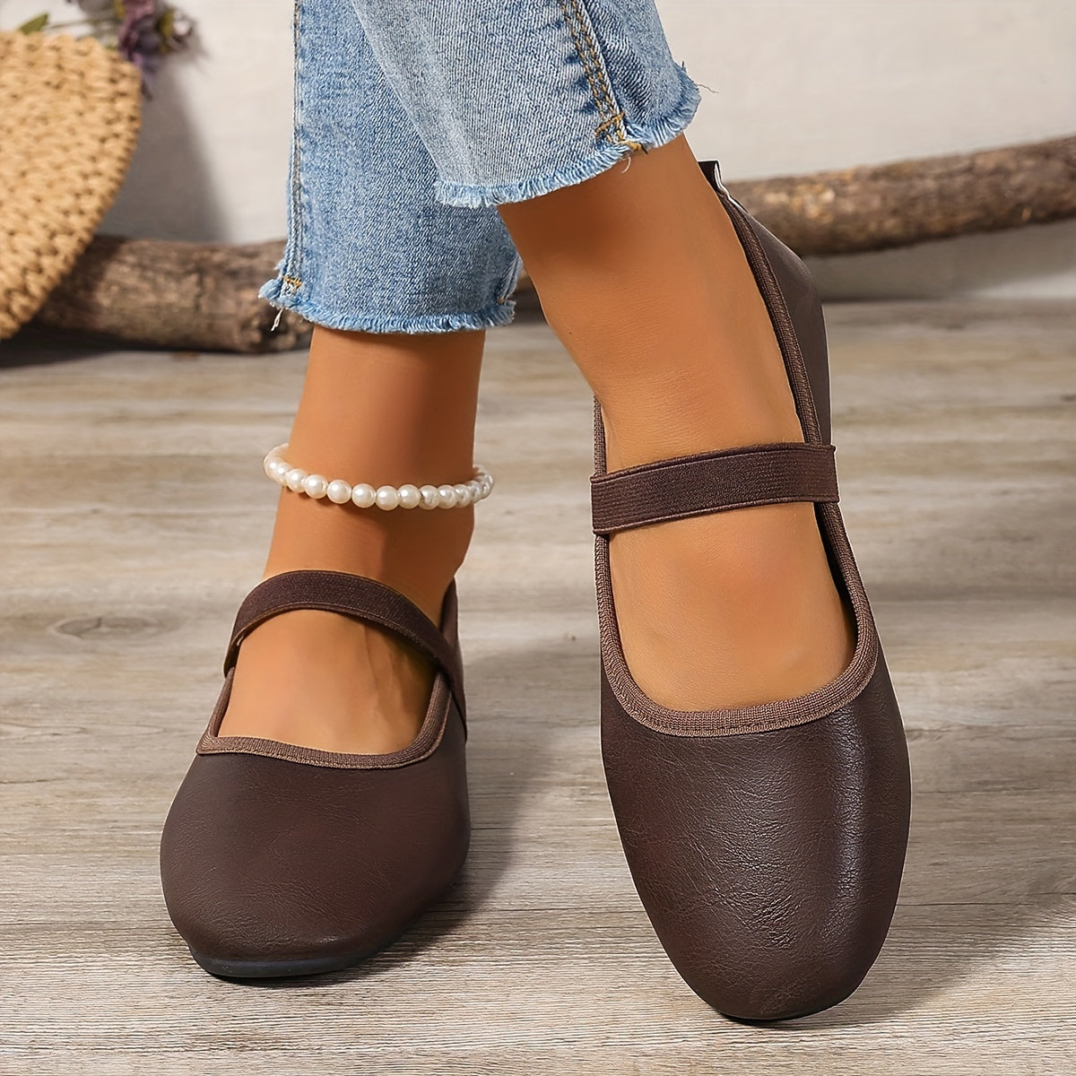 Elena | Elegant white Mary Jane ballerinas