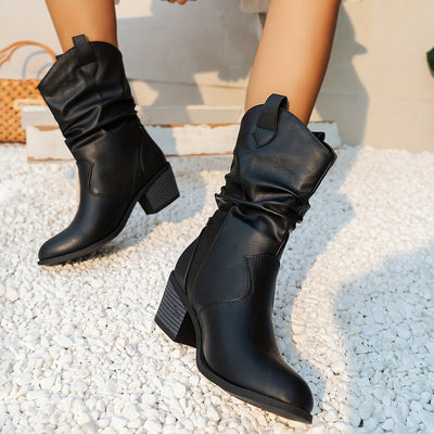 Lotte | Women's slouch western boots with block heel