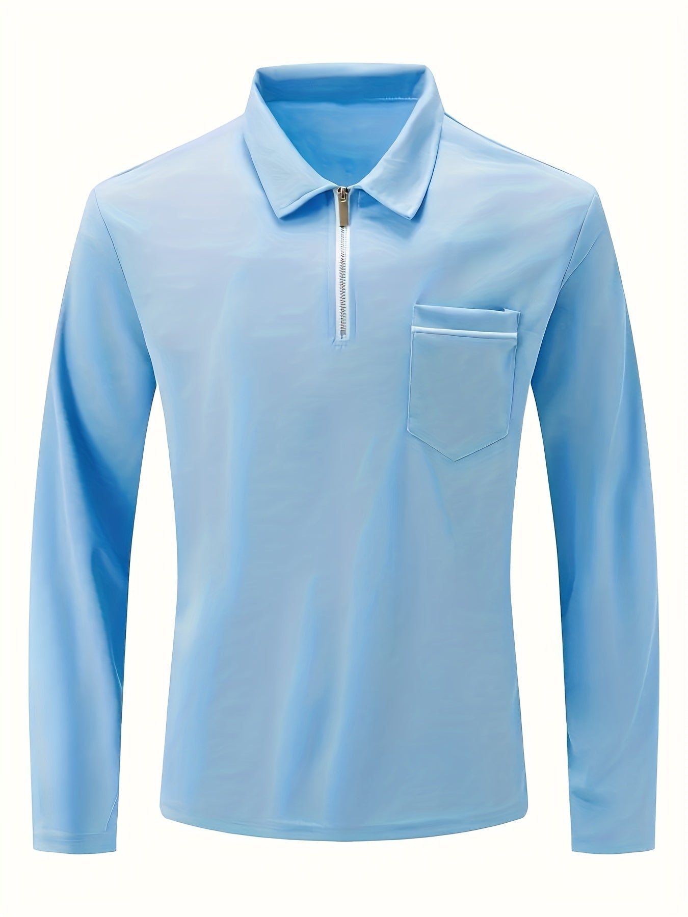 Daan | Effen polo shirt met lange mouw