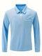 Daan | Effen polo shirt met lange mouw