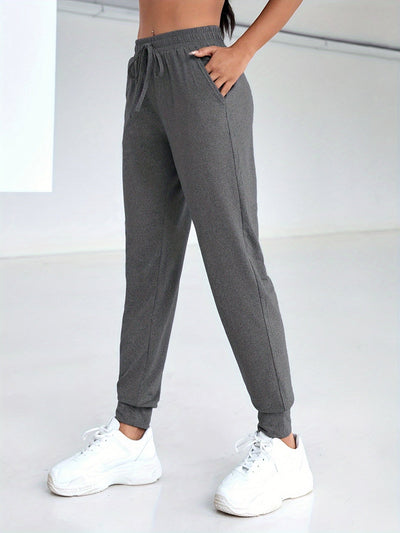 Emma | Comfortabele zwarte sportieve damesbroek met hoge taille