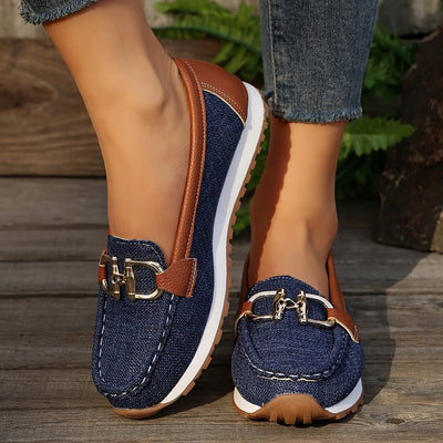 Sanne | Dames casual loafers met metallic gespsluiting
