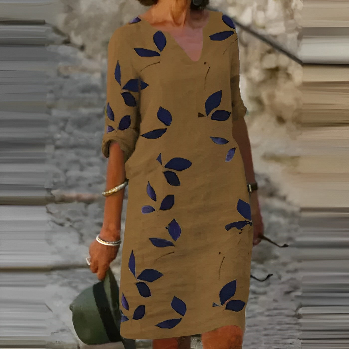 Dames Zomerse Jurk met Bladerenprint