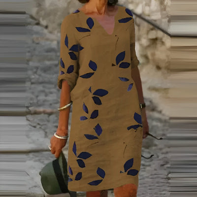 Dames Zomerse Jurk met Bladerenprint