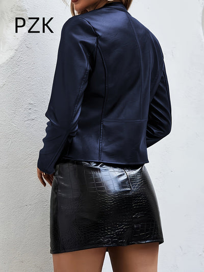 Jade | PU leather bomber jacket with zipper