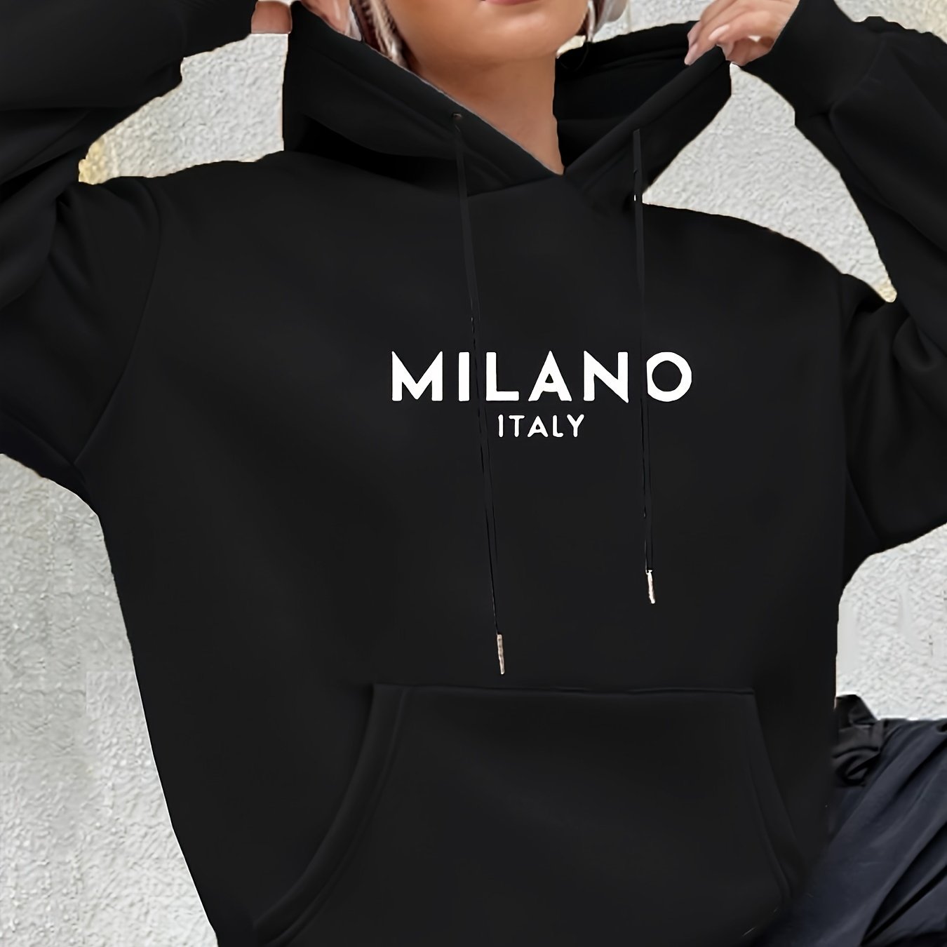 Elena | Hoodie with Italy print and drawstring