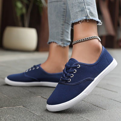 Sophie | Comfortabele lage canvas sneakers in wit