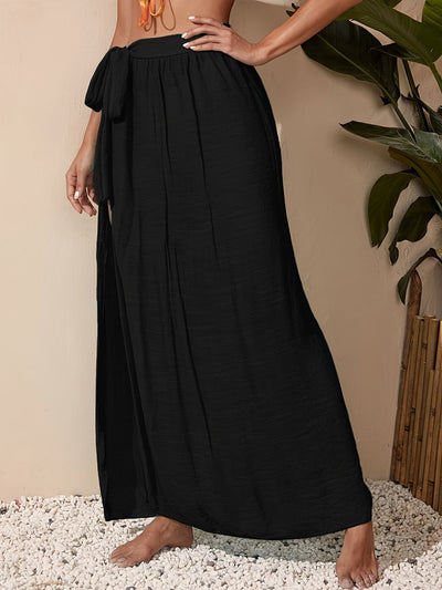 Nina | Stevige knoopzijwikkelrok met casual split