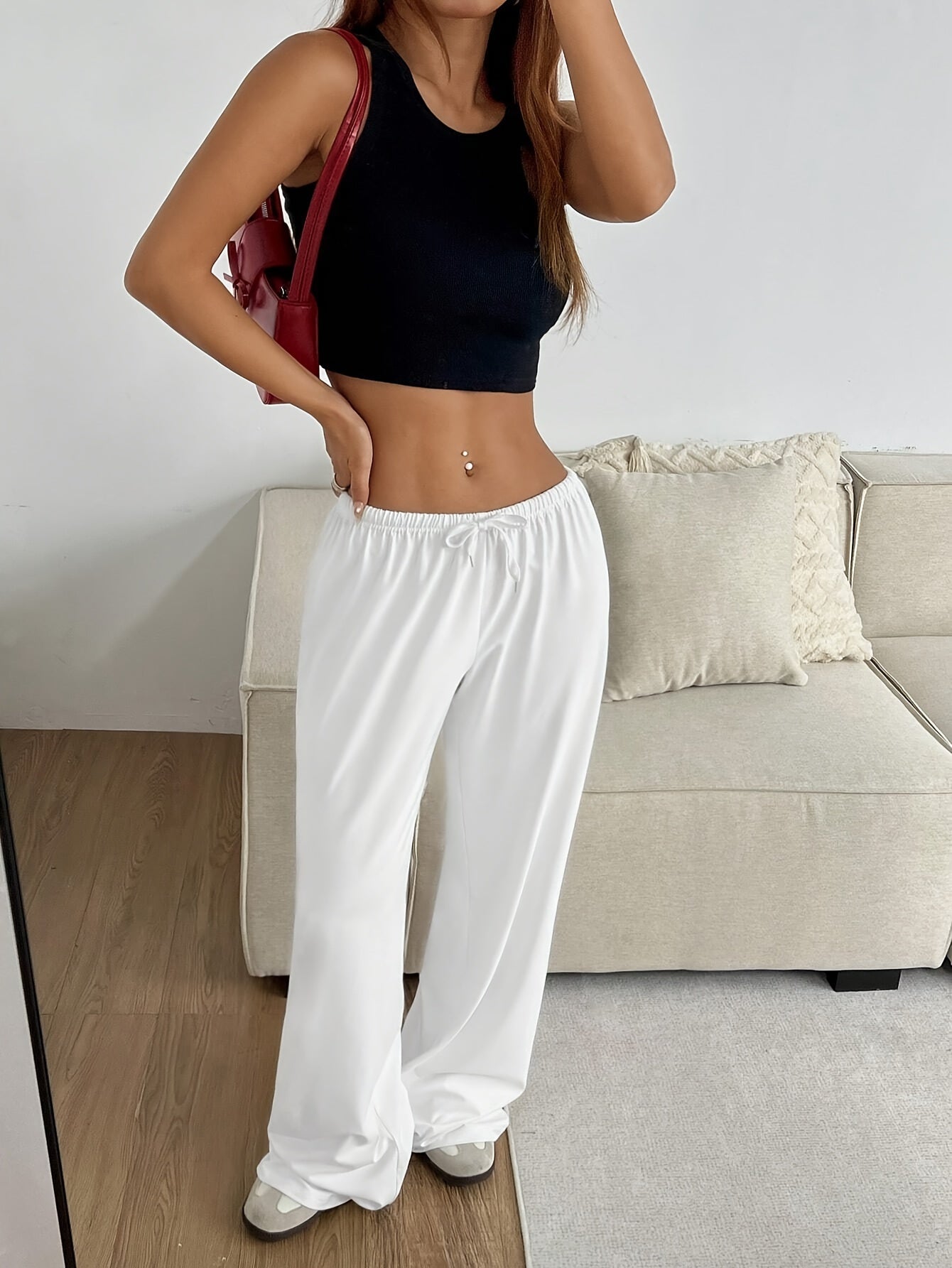 Elise | Women's casual wide-leg sweatpants in solid color