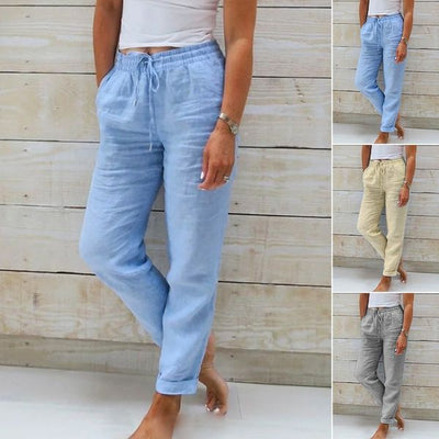 Women's linen summer trousers