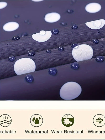 Femke | Lichtgewicht regenponcho-jack met stippenpatroon