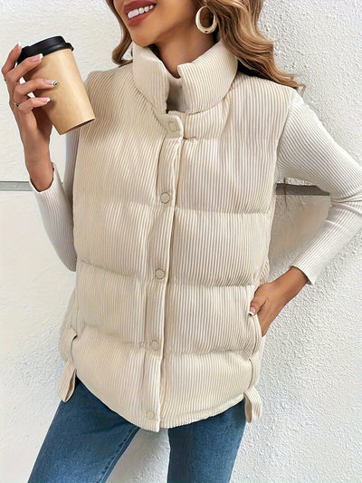 Noa | Gewatteerd corduroy gilet jack