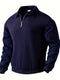 Daan | Geometrisch patroon pullover met rits en revers kraag