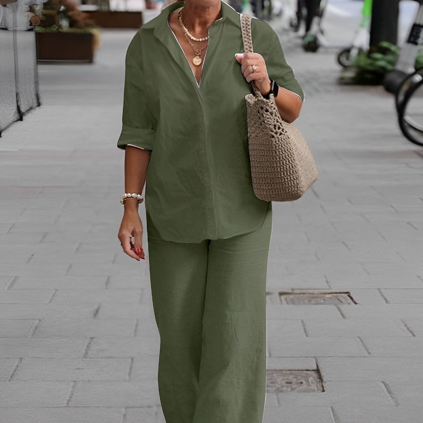 FELICIA - shirt and trousers in cotton and linen