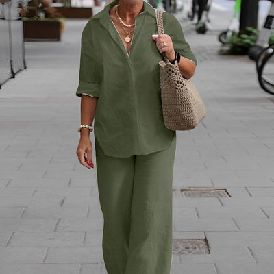 FELICIA - shirt and trousers in cotton and linen