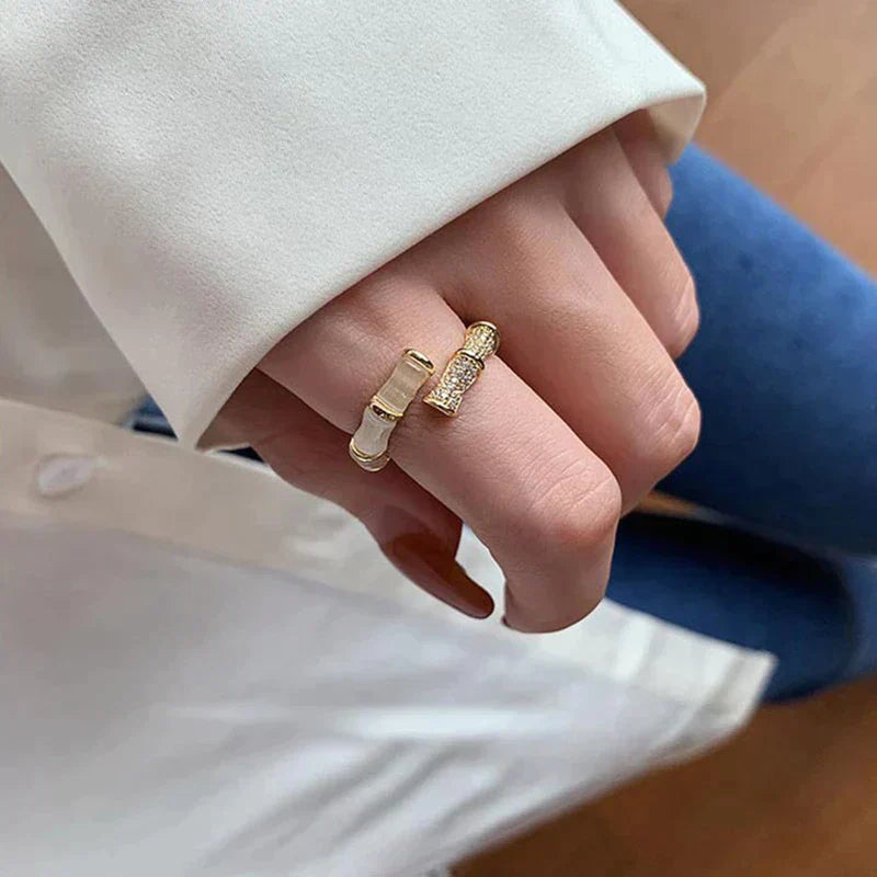 Opaal Bamboe Sieraad – Stijlvolle Ring met Unieke Charisma
