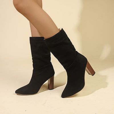 Belle | Klassieke mid-calf laars met hoge hak