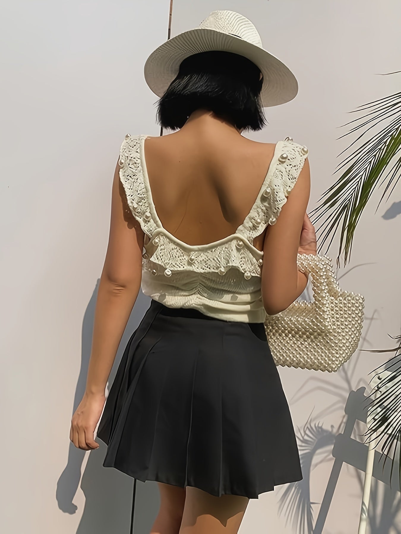 Daphne | Hoge taille damesrok met plooien en gevoerde shorts