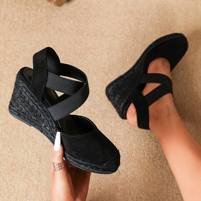 Nina | Dames espadrilles met sleehak