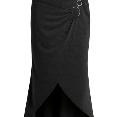 Lara | Plain casual wrap skirt with high waist