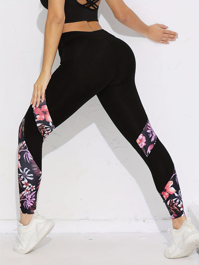 Femke | Hoge taille yogalegging met bloemenprint