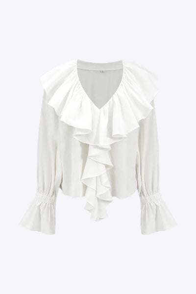 Quinley - Tijdloze Rimpelstijl Dames Langsleeve Shirt
