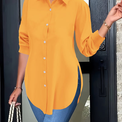 Elise | Elegant blouse with split button closure and long sleeves