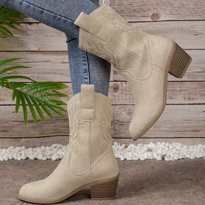 Lotte | Solid color chunky heel boots
