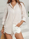 Lotte | Striped casual shirt with button and drop shoulder