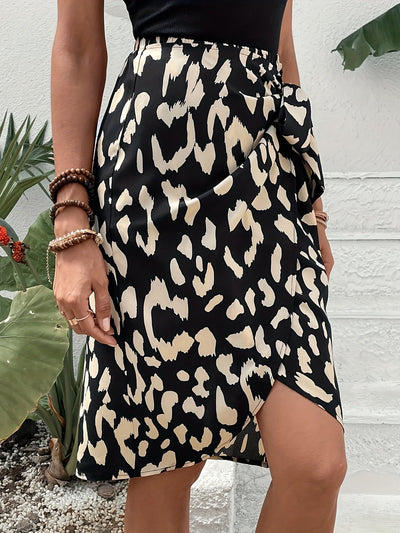 Luna | Allover print wrap skirt with high waist