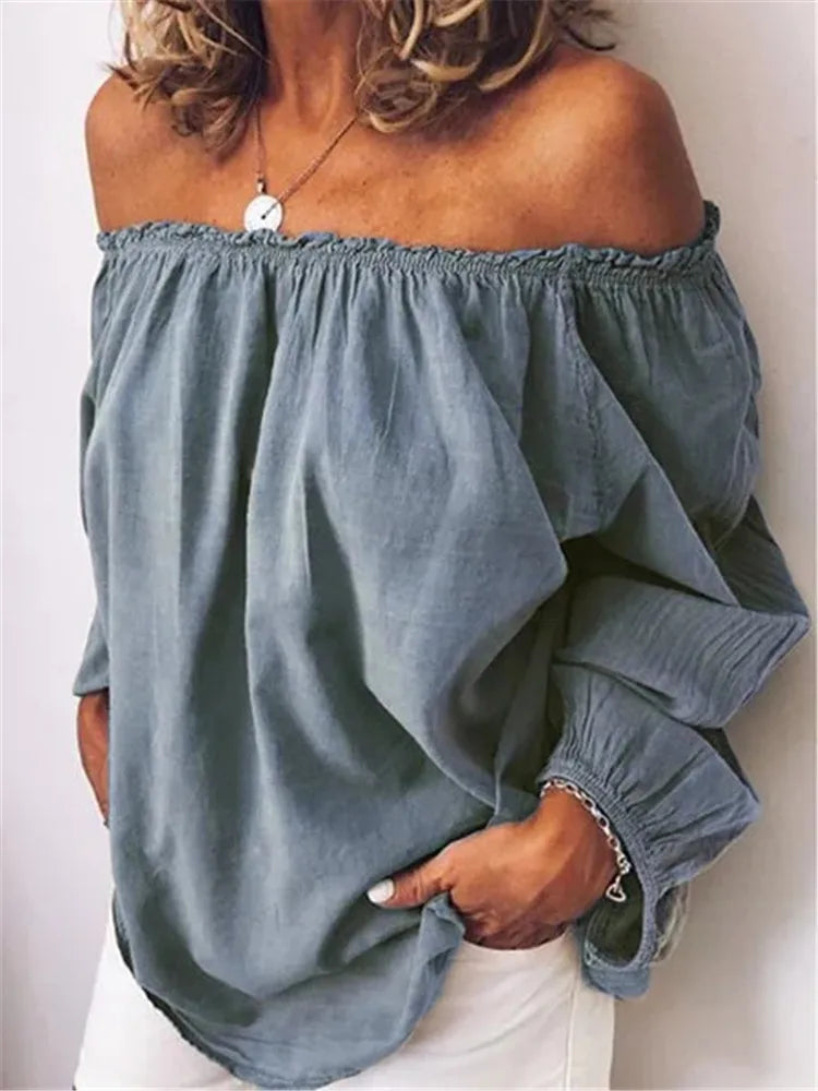 Kylie | Off-the-Shoulder Blouse with Elegant Balloon Sleeves 