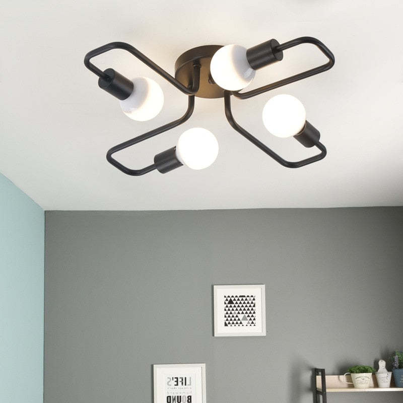 Orvessan - Vintage Industrial Metal Ceiling Lamp 4 6 8 Bulb