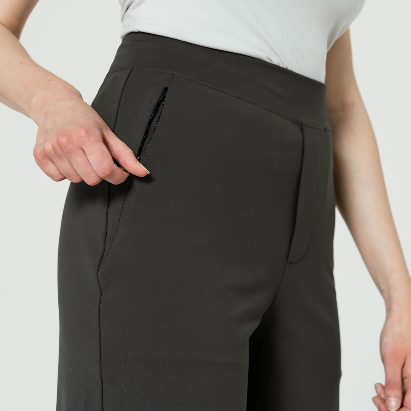 High-Waist Wide-Leg Trousers with Elastic Waistband 