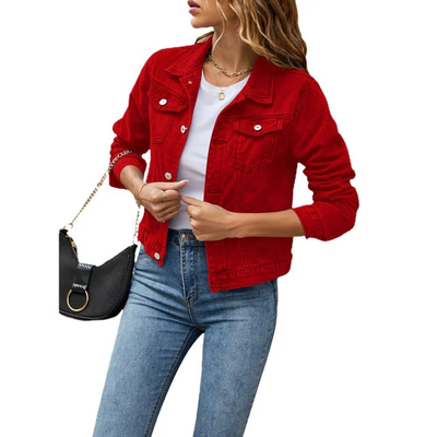 Dames denim jack – Tijdloos kort model met knoopsluiting