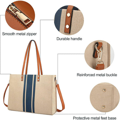 OrganizeEdge - Canvas Laptop Schoudertas