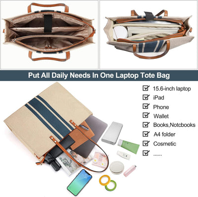 OrganizeEdge - Canvas Laptop Schoudertas