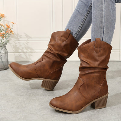 Lotte | Women's slouch western boots with block heel