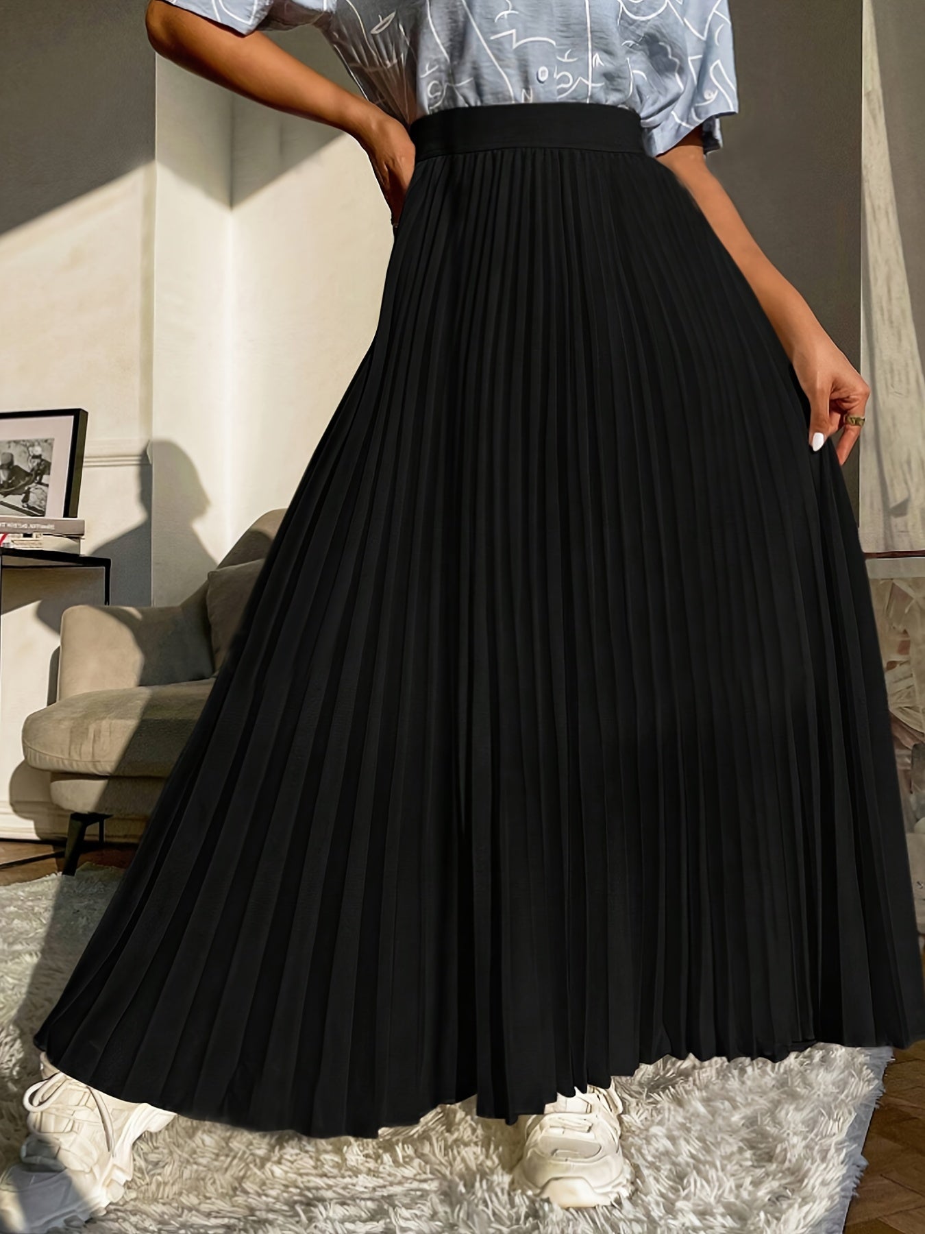 Lara | Solid color high-waisted skirt