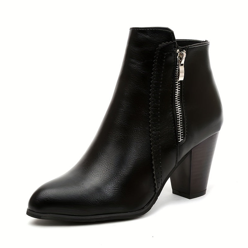 Eline | Ankle boots with a round toe and a chunky heel