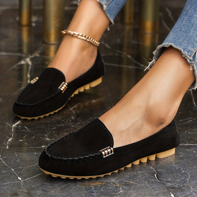 Joyce | Black comfortable non-slip moccasins
