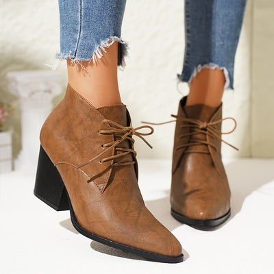 Ella | Elegant women's boots with a platform and a thick heel