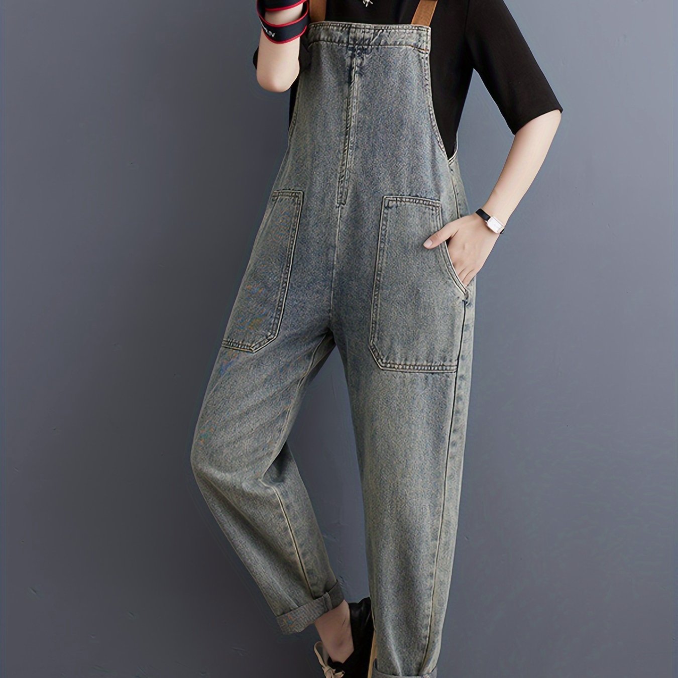 Lotte | Plain denim overalls for women